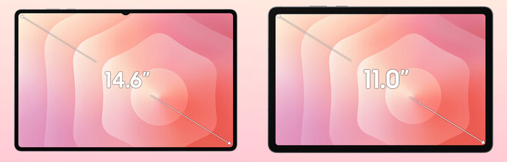 W Galaxy Tab S11 brakuje wąskich ramek i wycięcia, Tab S11 Ultra i Tab S11 od lewej do prawej. (Źródło zdjęcia: via Evan Blass)