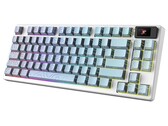 MSI Forge GK600 TKL Wireless Topo Blue Edition z warstwowymi konturami topograficznymi na niebieskich nasadkach klawiszy PBT. (Źródło zdjęcia: MSI)