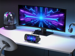 GPD Win 5 w oficjalnej stacji dokującej, którą GPD sprzedaje osobno za 93 USD. (Źródło zdjęcia: GPD)