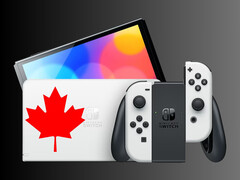 Nintendo Switch OLED z kanadyjskim liściem klonu (źródło zdjęcia: Nintendo of Canada z poprawkami)
