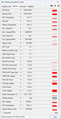 GPU-Z: Nvidia GeForce RTX 4070 Super FE
