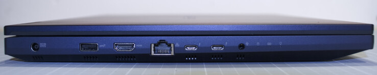 Gniazdo holenderskie zasilania; USB Typ-A 3.1 Gen 2; LAN (RJ45); 2x USB Typ-C z Thunderbolt 4 i PowerDelivery; audio combo 3,5 mm