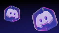 Przezroczyste ikony sześcianów 3D z logo Discord Clyde