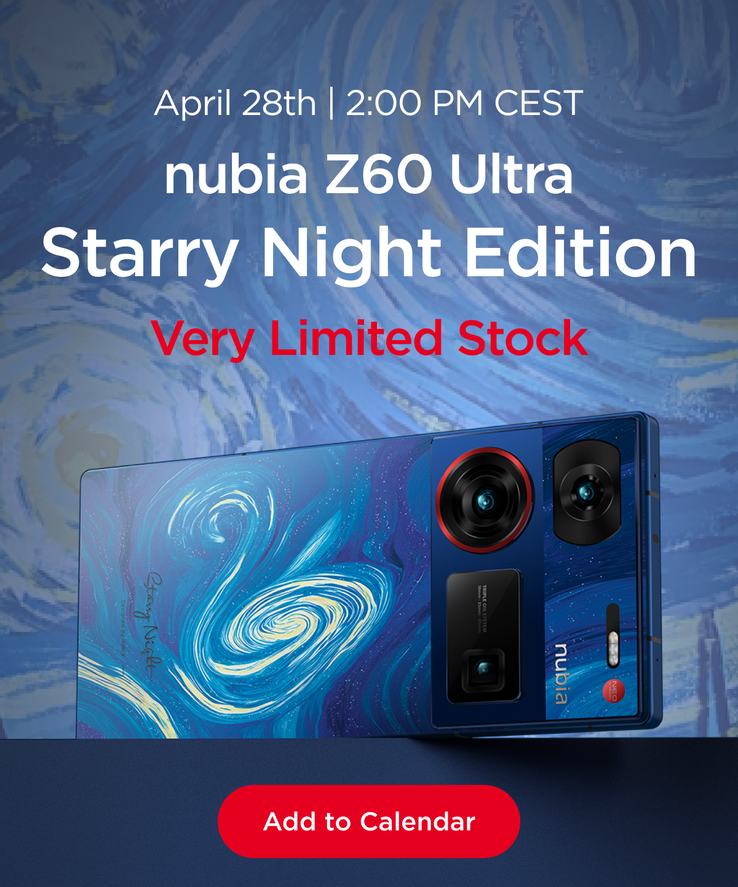Nubia promuje nadchodzącą edycję Z60 Ultra Starry Night. (Źródło: Nubia)