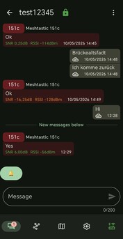 Aplikacja Meshtastic działa zasadniczo jak komunikator internetowy