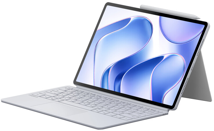 Urządzenie Googlebook Duet m z odłączaną klawiaturą, podstawką i dołączonym rysikiem Pen Pro.