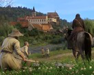 Obraz przedstawiający zamek i postacie w Kingdom Come: Deliverance.