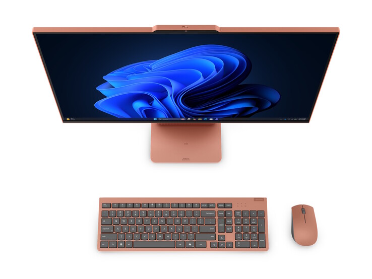 Komputery stacjonarne Lenovo IdeaCentre AIO i są wyposażone w klawiatury i myszki w dopasowanych kolorach.