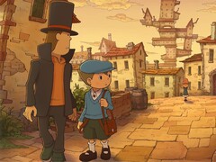 Oficjalna grafika promocyjna gry „Professor Layton and the New World of Steam”.