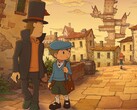 Oficjalna grafika promocyjna gry „Professor Layton and the New World of Steam”.