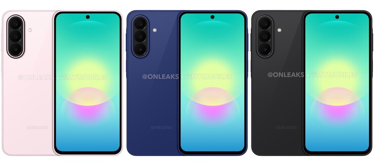 Oficjalne rendery Galaxy A27. Oczekuje się, że Galaxy A27 będzie dostępny w kolorach jasnoróżowym, niebieskim i czarnym.
