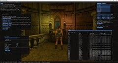 Interfejs edytora TombForge pokazujący scenę testową wyrenderowaną w silniku z widocznymi panelami materiałów i zasobów (Zdjęcie: Tiernan Watson via X)