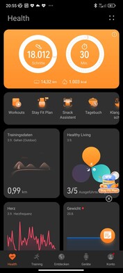 Wszystkie dane zbierane przez zegarek są obsługiwane za pośrednictwem aplikacji Huawei Health