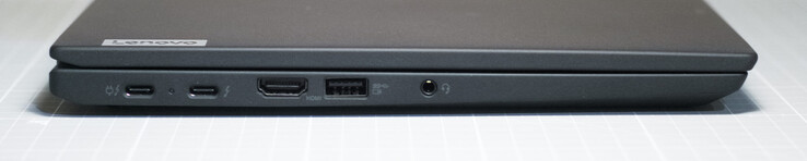 Lewy bok: 2 x USB-C (Tunderbolt 4 + PowerDelivery); HDMI, USB Type-A 3.2 Gen 1; gniazdo słuchawkowe 3,5 mm
