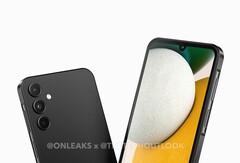 Galaxy A15 opiera się na obecnym języku projektowania Samsunga. (Źródło obrazu: @OnLeaks & The Tech Outlook)