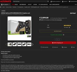 Zotac GeForce RTX 5090 Solid OC z brakującymi ROPami (Źródło obrazu: Alternate)