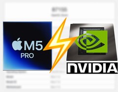 Apple M5 Pro nie nadąża za GPU RTX 5060 Laptop w Geekbench OpenCL.