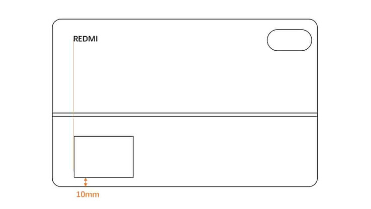 Schematyczny rysunek opcjonalnej klawiatury Redmi Pad 2 Pro od tyłu. (Źródło obrazu: via TheTechOutlook)