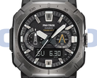 Casio Pro Trek PRW-B1000-1 (na zdjęciu) ma ciemnoszarą ramkę ze stali nierdzewnej i czarną tarczę ze srebrnymi akcentami. (Źródło zdjęcia: Casio - edytowane)