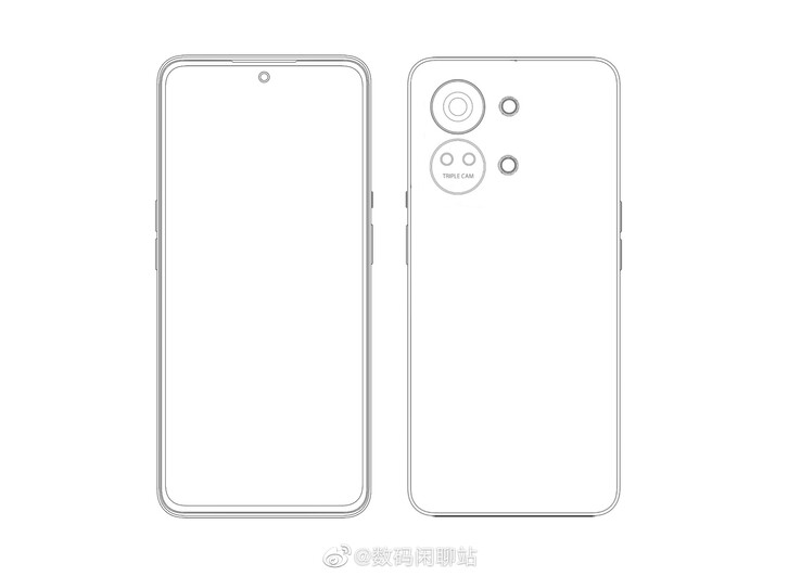 Plotkowany design OnePlus Nord 3. (Źródło obrazu: Weibo)