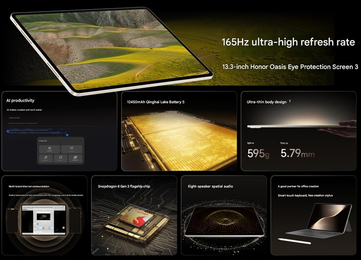 Główne zalety tabletu MagicPad 3 (źródło obrazu: Honor - przetłumaczone maszynowo)