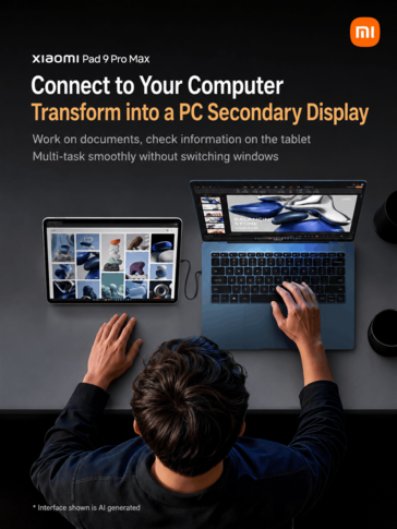 Xiaomi Pad 9 Pro Max z dodatkowym wyświetlaczem komputera