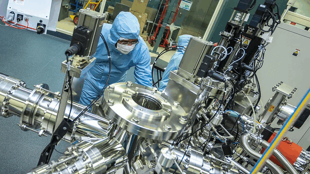 Wewnątrz specjalistycznego laboratorium CSIRO zajmującego się badaniami nad bateriami kwantowymi.