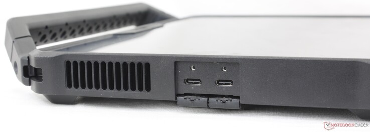 Po lewej: 2x USB-C 3.2 Gen. 2 w/ Thunderbolt 4 + DisplayPort + Power Delivery