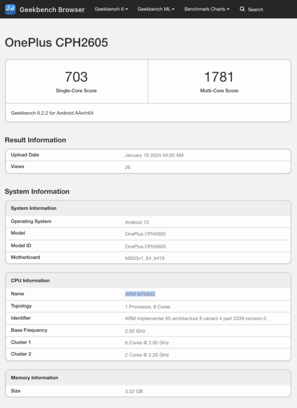 (Źródło obrazu: Geekbench)