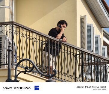 Vivo X300 Pro 400 mm z telekonwerterem.