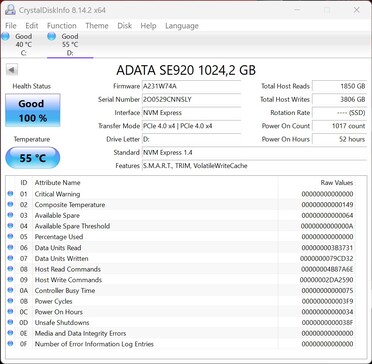ADATA SE920 współpracuje z PCIe 4.0 x4