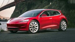 Tesla Model 2 może być wyposażony w szybko ładujące się ogniwa LFP (render obrazu: Autocar)