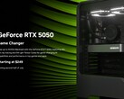 Oficjalne zdjęcie promocyjne karty graficznej Nvidia RTX 5050 do komputerów stacjonarnych. (Źródło zdjęcia: Nvidia)
