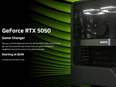 Oficjalne zdjęcie promocyjne karty graficznej Nvidia RTX 5050 do komputerów stacjonarnych. (Źródło zdjęcia: Nvidia)