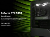 Oficjalne zdjęcie promocyjne karty graficznej Nvidia RTX 5050 do komputerów stacjonarnych. (Źródło zdjęcia: Nvidia)
