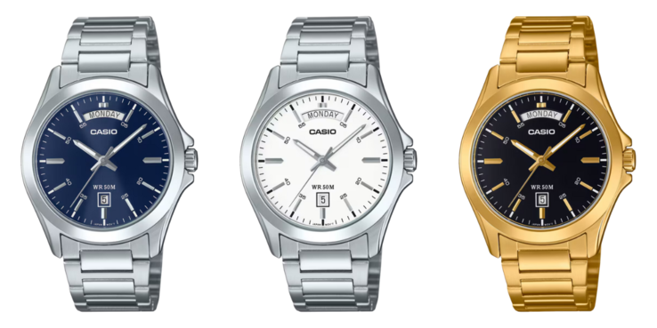 Od lewej do prawej: Casio MTP-1370D-2A2V, MTP-1370D-7A3V, MTP-1370G-1AV. (Źródło zdjęcia: Casio)