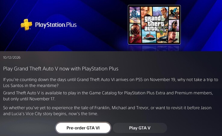 Wiadomość wysłana do członków PlayStation Plus.