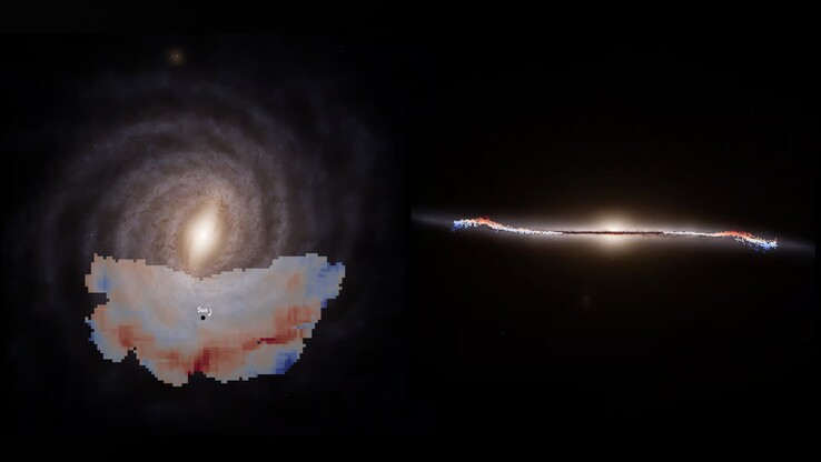 Ilustracja wielkiej fali Drogi Mlecznej. (Źródło zdjęcia: ESA, Gaia, DPAC, S. Payne-Wardenaar, E. Poggio et al)