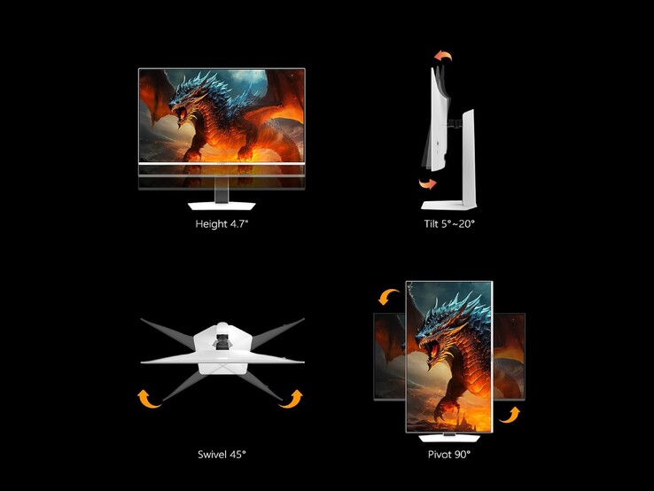 Innocn GA27M1Q posiada w pełni regulowaną podstawę. (Źródło zdjęcia: Innocn via Amazon)