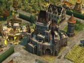 Ilustracja przedstawiająca zamek w grze „Anno 1404 – History Edition”.