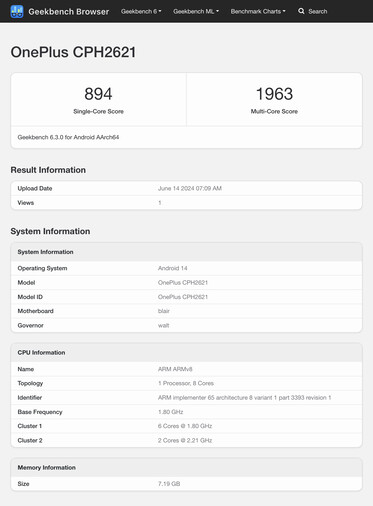 (Źródło obrazu: Geekbench)