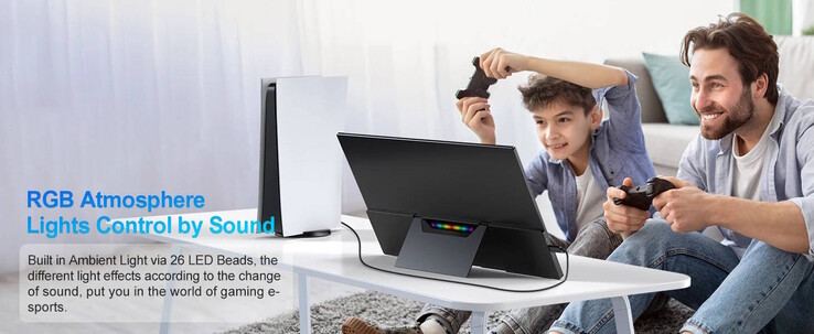 Ten przenośny monitor do gier jest wyposażony w oświetlenie RGB (źródło obrazu: Uperfect)