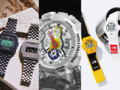 Od lewej do prawej (na zdjęciu): The rag & bone × Casio Vintage Premium, the A$AP Ferg GA-110FRG-7AER, oraz Supreme × The North Face DW-6900SNF-1A. (Źródło zdjęcia: Casio. G-Central)