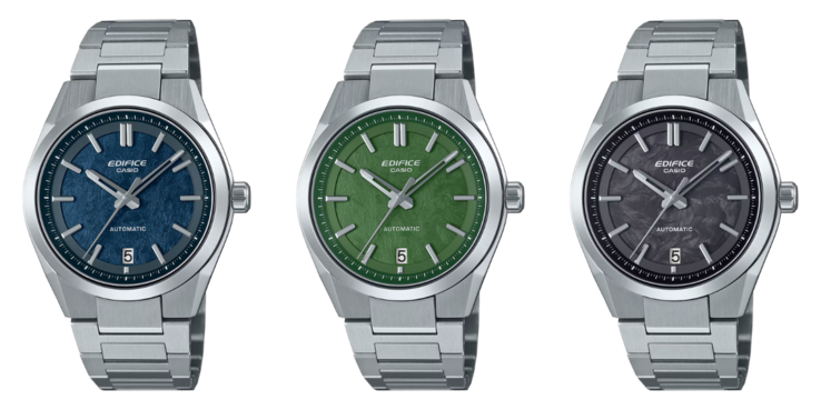 Od lewej do prawej: Casio Edifice EFK-100D-2A, EFK-100D-3A i EFK-100CD-1A. (Źródło zdjęcia: Casio)