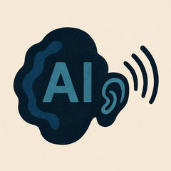 Abstrakcyjna ilustracja symbolizująca technologię słyszenia opartą na sztucznej inteligencji (źródło obrazu: OpenAI/DALL-E)