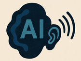Abstrakcyjna ilustracja symbolizująca technologię słyszenia opartą na sztucznej inteligencji (źródło obrazu: OpenAI/DALL-E)