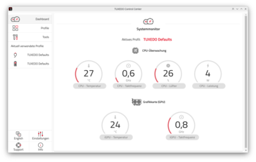 Tuxedo Control Center - Monitor systemu