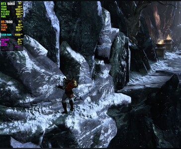 Zrzut ekranu z rozgrywki w grze „God of War III Remastered” uruchomionej na shadPS4 z kartą graficzną RTX 5060