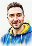 Obraz wygenerowany za pomocą Portrait Studio AI w trybie "Akwarela".