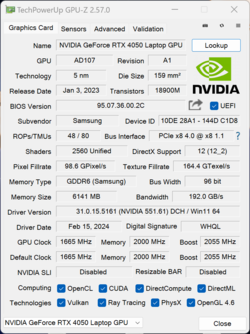 Laptop GPU-Z GeForce RTX 4050